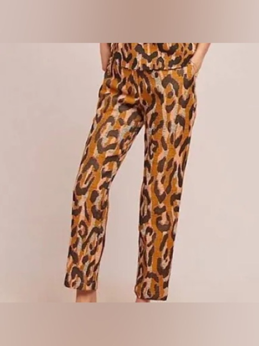 Anthropologie 34 N 118 W Leopard Print Pants Tweed with Pockets - Picture 8 of 9
